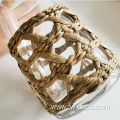 new design wrapped rattan & paper wrap glass